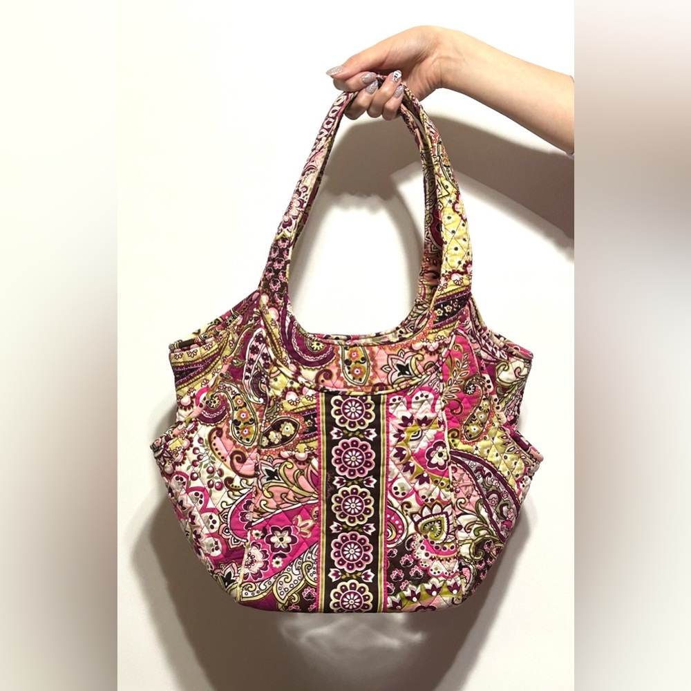 Vera Bradley Pink and Yellow Paisley Tote